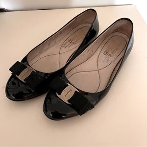 Black Ferragamo Varina Flats